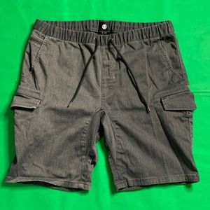 Element Embroidered Logo Gray Cargo Shorts Size Large Skating Brand